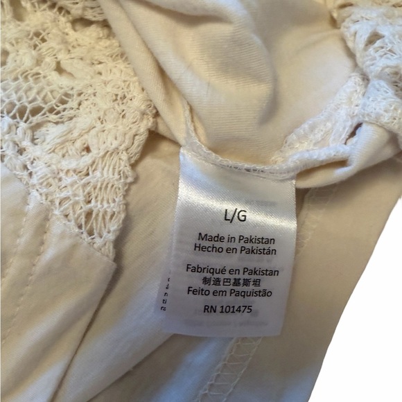 Farm Girl Likes to Play in Hayloft-NWT-Teal/White-Size Large-Crochet inserts - Picture 9 of 12